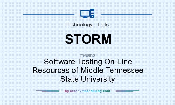What does STORM mean? It stands for Software Testing On-Line Resources of Middle Tennessee State University