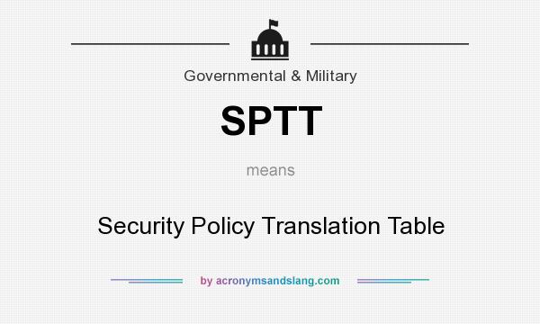 What does SPTT mean? It stands for Security Policy Translation Table