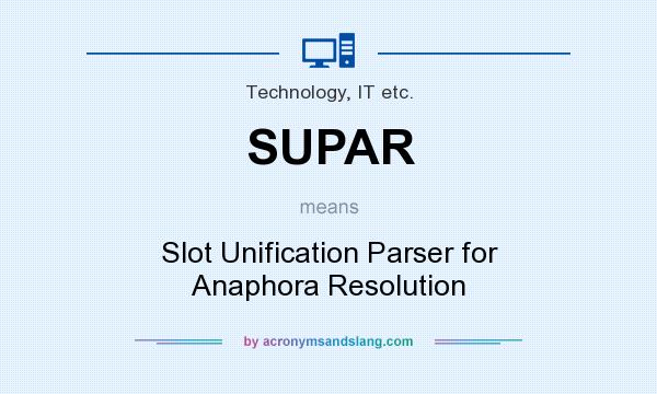 What does SUPAR mean? It stands for Slot Unification Parser for Anaphora Resolution