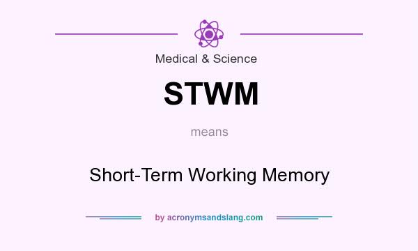 What does STWM mean? It stands for Short-Term Working Memory