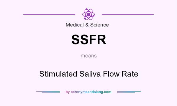 What does SSFR mean? It stands for Stimulated Saliva Flow Rate