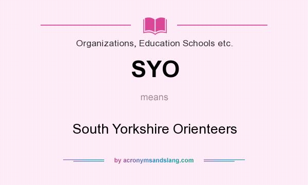 What does SYO mean? It stands for South Yorkshire Orienteers