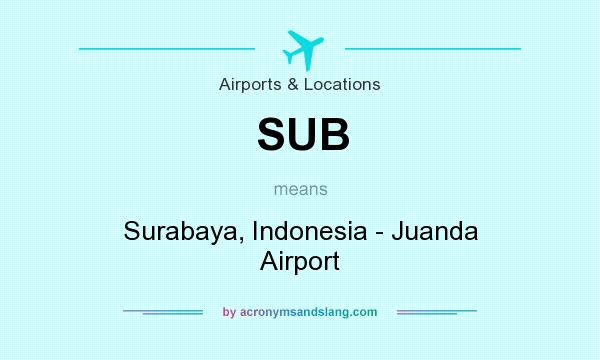 What does SUB mean? It stands for Surabaya, Indonesia - Juanda Airport