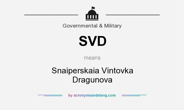 What does SVD mean? It stands for Snaiperskaia Vintovka Dragunova