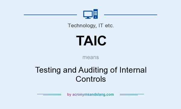 What does TAIC mean? It stands for Testing and Auditing of Internal Controls