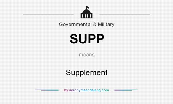 What does SUPP mean? It stands for Supplement
