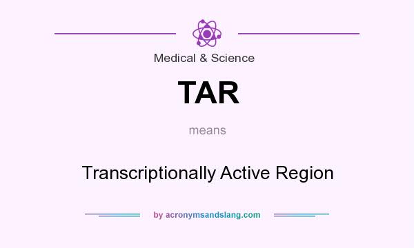 What does TAR mean? It stands for Transcriptionally Active Region