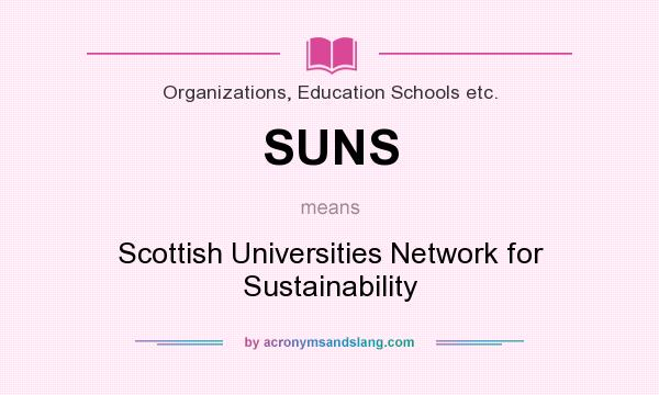 What does SUNS mean? It stands for Scottish Universities Network for Sustainability