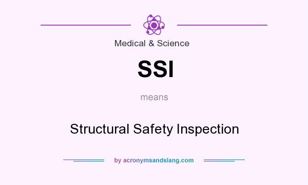 What does SSI mean? It stands for Structural Safety Inspection
