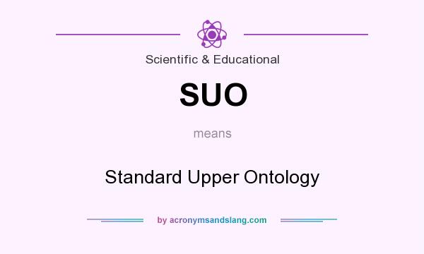 What does SUO mean? It stands for Standard Upper Ontology