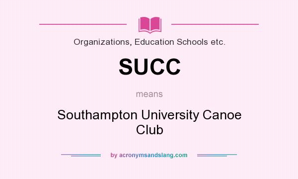 What does SUCC mean? It stands for Southampton University Canoe Club