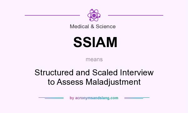 What does SSIAM mean? It stands for Structured and Scaled Interview to Assess Maladjustment