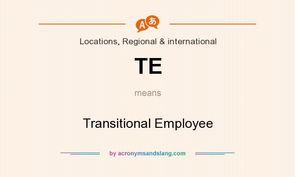 What does TE mean? It stands for Transitional Employee