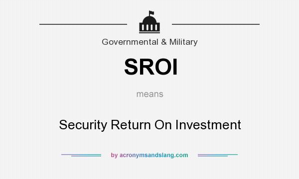 What does SROI mean? It stands for Security Return On Investment