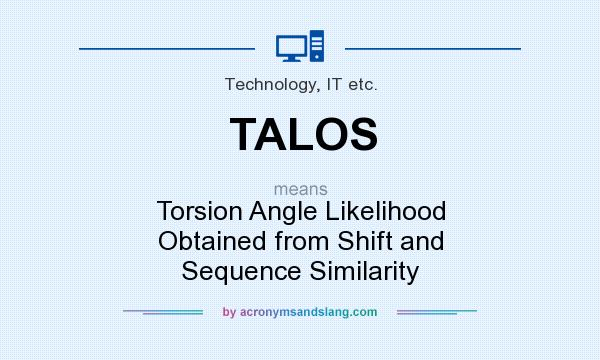 What does TALOS mean? It stands for Torsion Angle Likelihood Obtained from Shift and Sequence Similarity