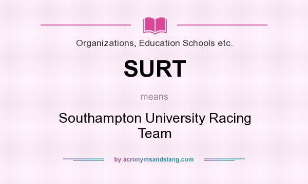 What does SURT mean? It stands for Southampton University Racing Team
