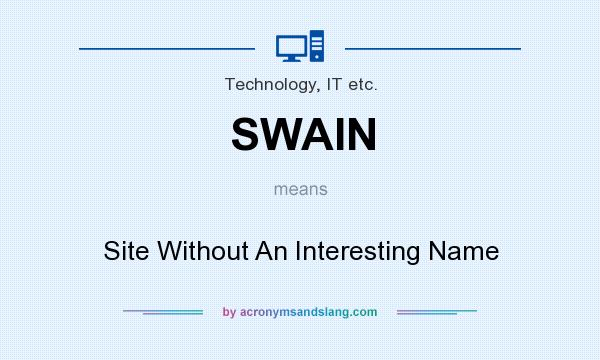 What does SWAIN mean? It stands for Site Without An Interesting Name