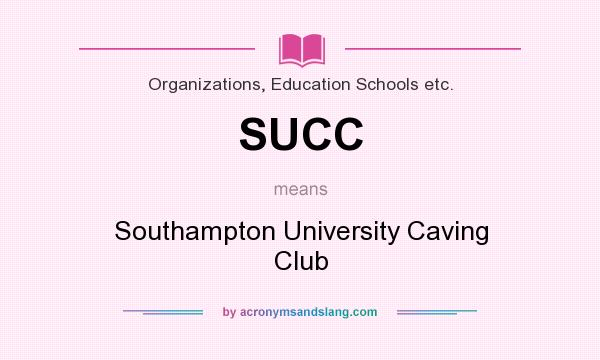 What does SUCC mean? It stands for Southampton University Caving Club