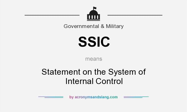 What does SSIC mean? It stands for Statement on the System of Internal Control