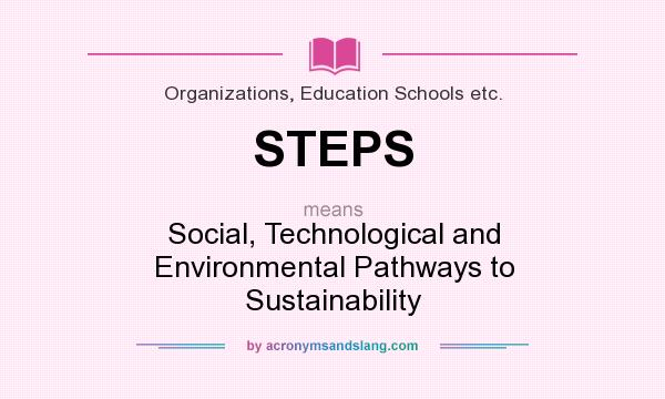 What does STEPS mean? It stands for Social, Technological and Environmental Pathways to Sustainability
