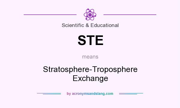 What does STE mean? It stands for Stratosphere-Troposphere Exchange