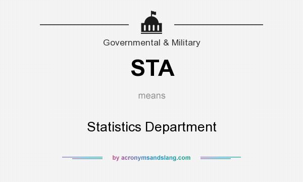 What does STA mean? It stands for Statistics Department