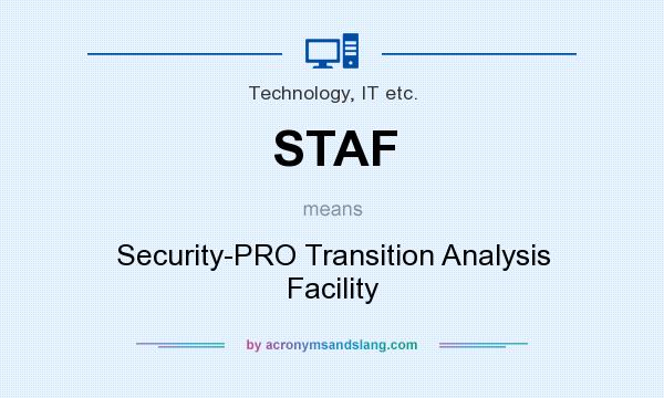 What does STAF mean? It stands for Security-PRO Transition Analysis Facility