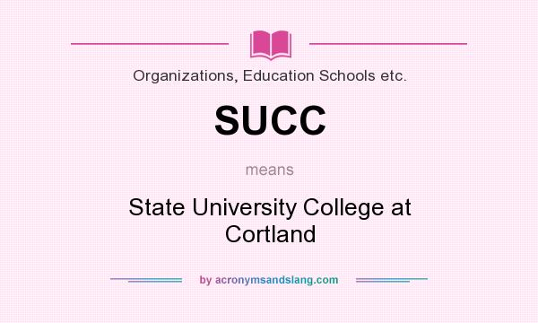 What does SUCC mean? It stands for State University College at Cortland