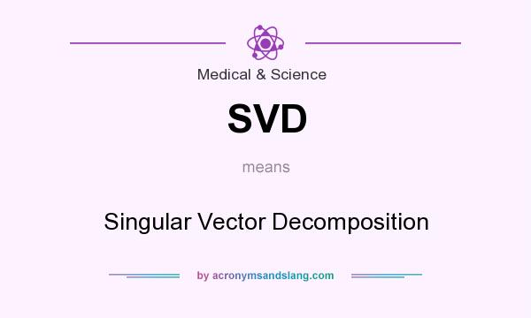 What does SVD mean? It stands for Singular Vector Decomposition
