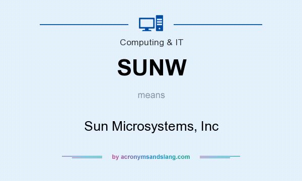 What does SUNW mean? It stands for Sun Microsystems, Inc
