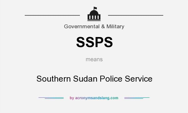 What does SSPS mean? It stands for Southern Sudan Police Service