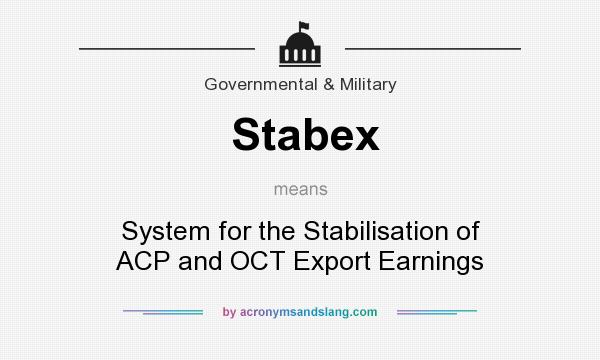 What does Stabex mean? It stands for System for the Stabilisation of ACP and OCT Export Earnings