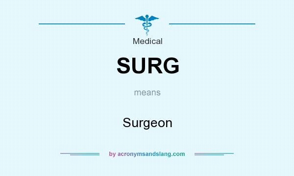 What does SURG mean? It stands for Surgeon