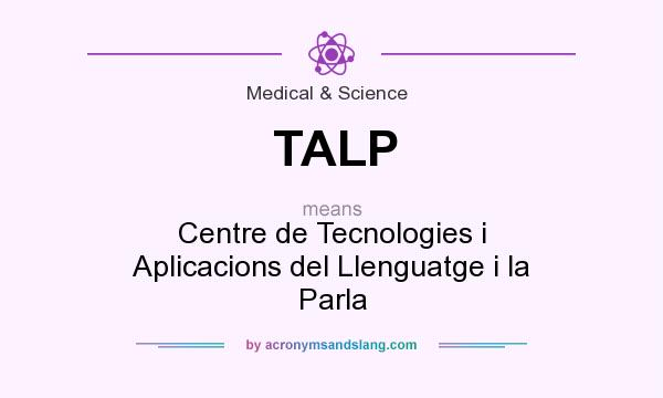 What does TALP mean? It stands for Centre de Tecnologies i Aplicacions del Llenguatge i la Parla