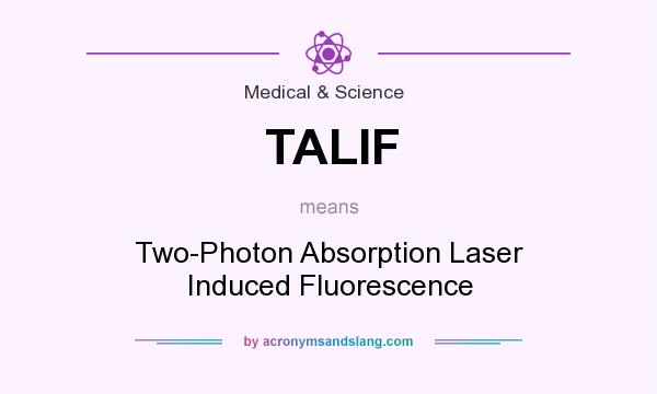 What does TALIF mean? It stands for Two-Photon Absorption Laser Induced Fluorescence