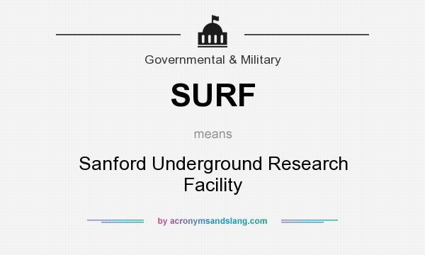 What does SURF mean? It stands for Sanford Underground Research Facility