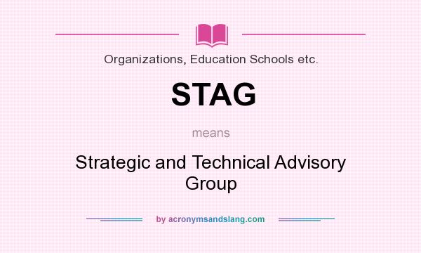 What does STAG mean? It stands for Strategic and Technical Advisory Group