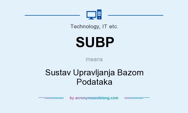 What does SUBP mean? It stands for Sustav Upravljanja Bazom Podataka