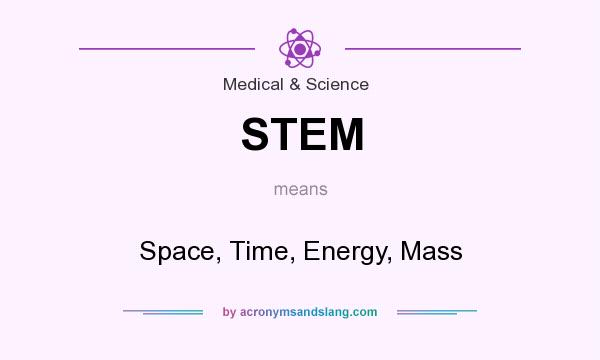 What does STEM mean? It stands for Space, Time, Energy, Mass