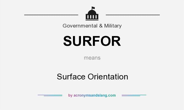 What does SURFOR mean? It stands for Surface Orientation