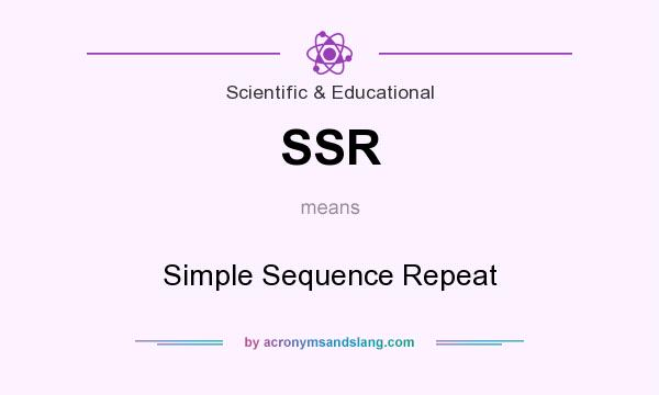 What does SSR mean? It stands for Simple Sequence Repeat