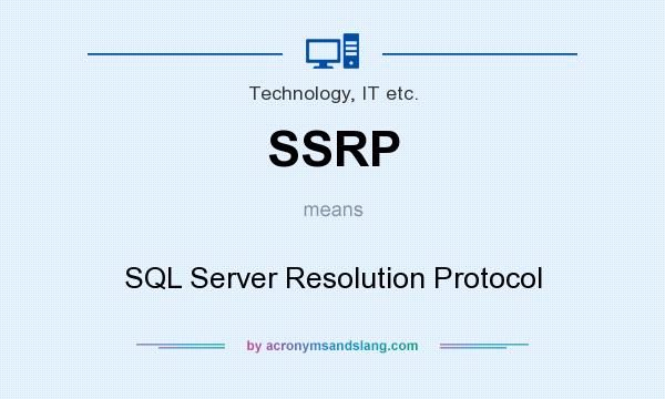 What does SSRP mean? It stands for SQL Server Resolution Protocol