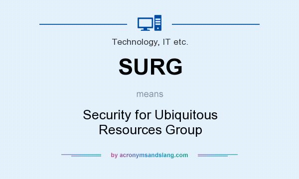 What does SURG mean? It stands for Security for Ubiquitous Resources Group