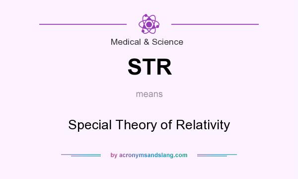 What does STR mean? It stands for Special Theory of Relativity