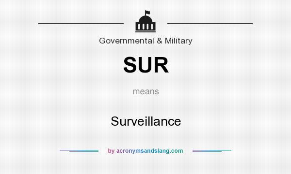 What does SUR mean? It stands for Surveillance