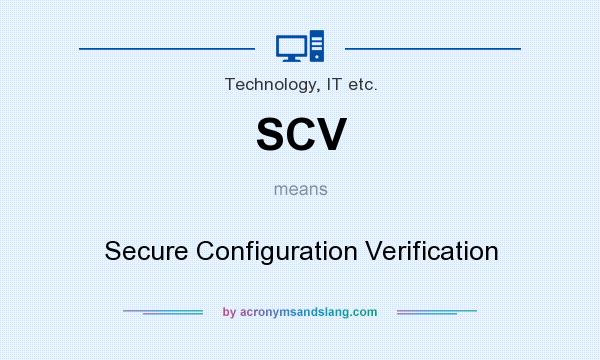 What does SCV mean? It stands for Secure Configuration Verification