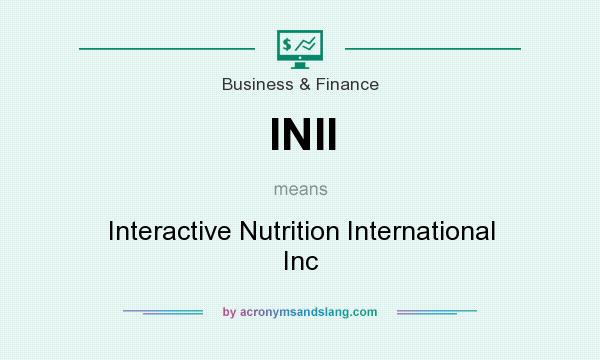 What does INII mean? It stands for Interactive Nutrition International Inc