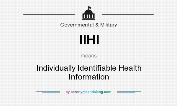 What does IIHI mean? It stands for Individually Identifiable Health Information