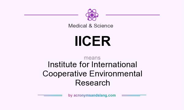 What does IICER mean? It stands for Institute for International Cooperative Environmental Research