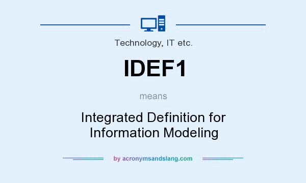 What does IDEF1 mean? It stands for Integrated Definition for Information Modeling